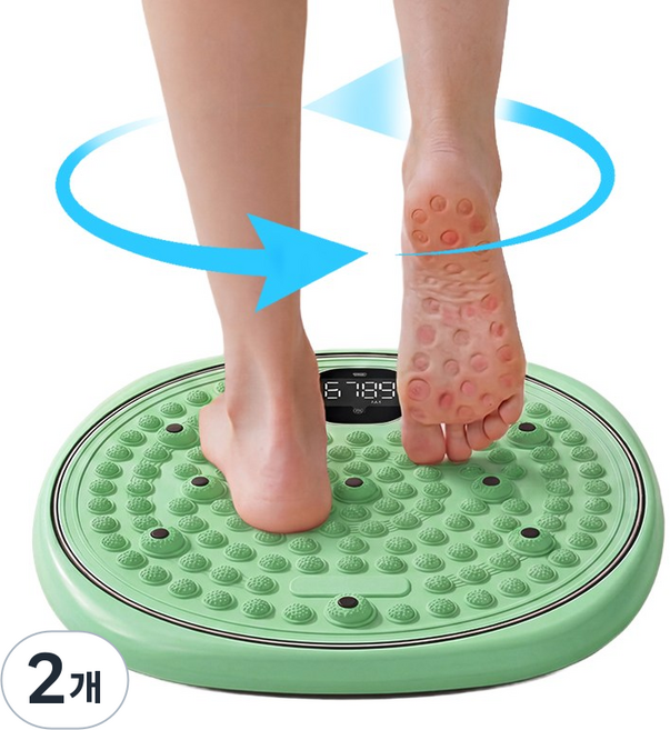 Nicoliley 지압 트위스트 지압매트, 녹색, 2개