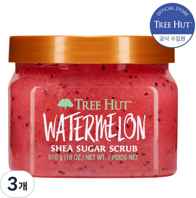 트리헛 시어 슈가 스크럽 워터멜론, 510g, 3개