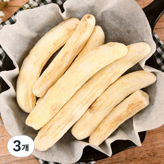 바삭한 리얼 100% 통 동결건조 바나나 칩, 3개, 100g