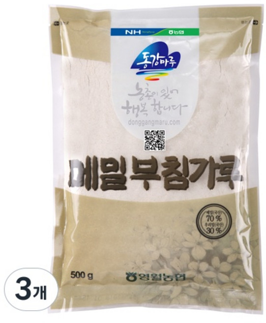 [영월농협] 국산 메밀부침가루, 3개, 500g