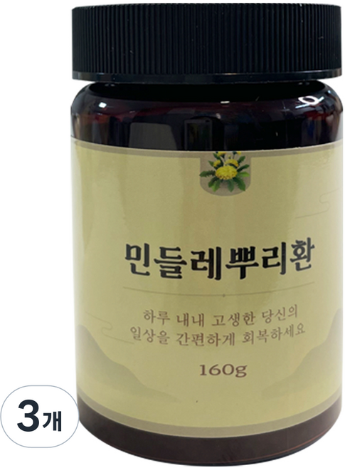 민들레 뿌리환 실리마린 밀크씨슬 국내산, 3개, 160g