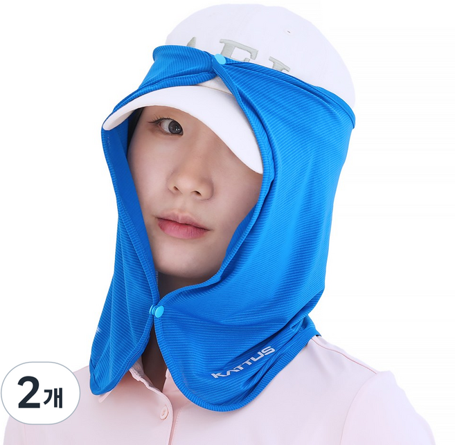 카투스 NEW 얼굴 햇빛가리개 얼굴가리개 자외선차단, 2개, 블루