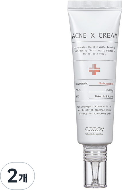쿠피 논코메도제닉 여드름 기능성 아크네X PDRN 여드름 흔적 크림, 2개, 30ml