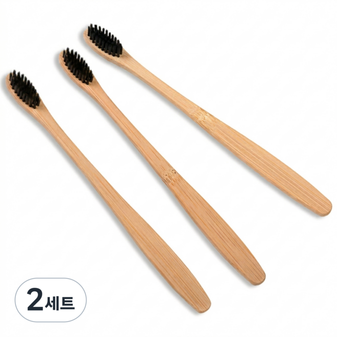 이븐스 자연으로 대나무 칫솔 제로웨이스트 공용, 대나무 숯댕이, 2세트, 10개입