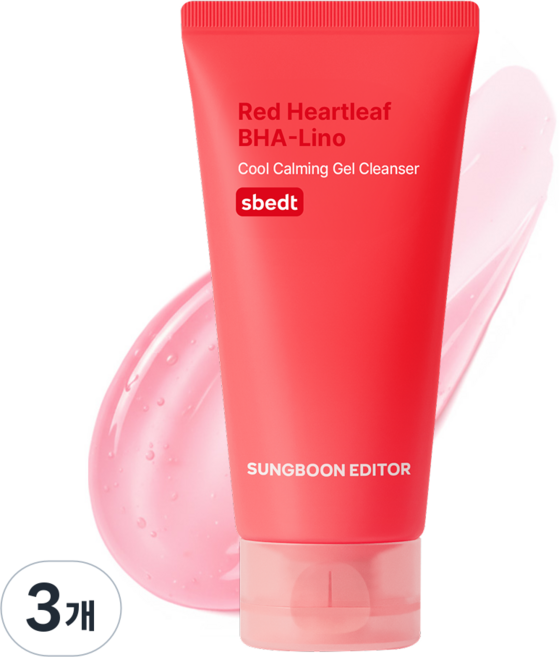 성분에디터 레드어성초 바하리노 리놀레익산 트러블 열감 진정 쿨카밍 젤 클렌저, 3개, 120g