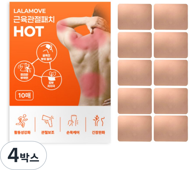 라라무브 온열 근육관절 패치 멘톨, 10매입, 4박스