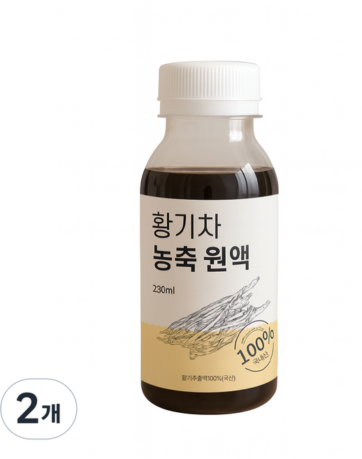 끓일 필요없는 국산 황기추출액 원액 / 액상 황기차, 2개, 230ml