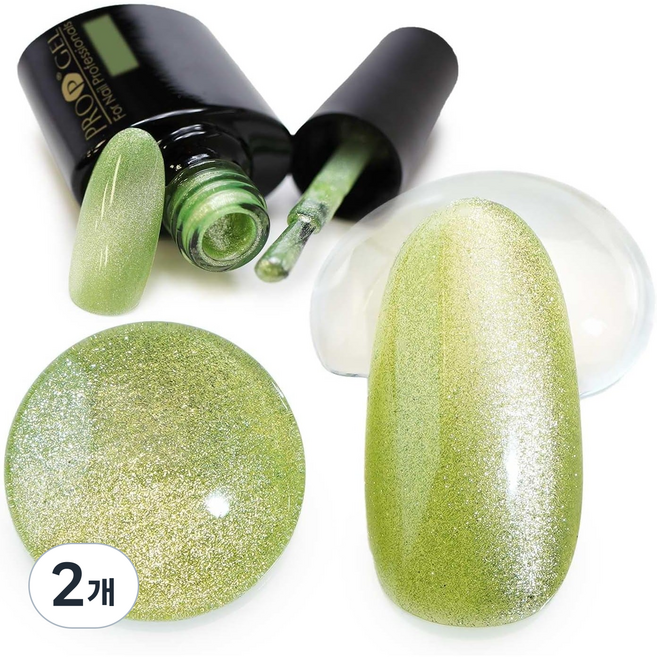 프로프젤 갤럭시 자석젤 마그그젤 캣츠아이자석젤 자석네일 자석젤네일 자석네일아트 잘잘나가는마그넷젤 마그넷젤추천, 2개, 7.2ml, 046 라임소다