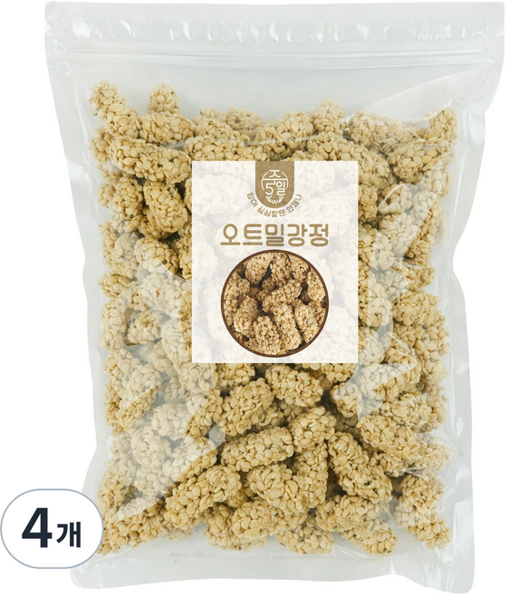 [주5일] 바삭바삭한 한입 간식 귀리 오트밀강정, 4개, 200g