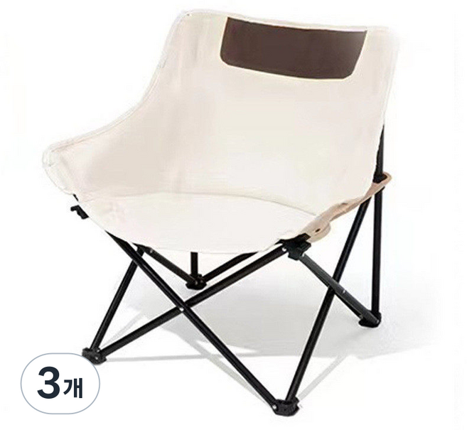 FLOENBIT 캠핑의자 접이식 경량 블랙 아웃도어용, 3개, 화이트