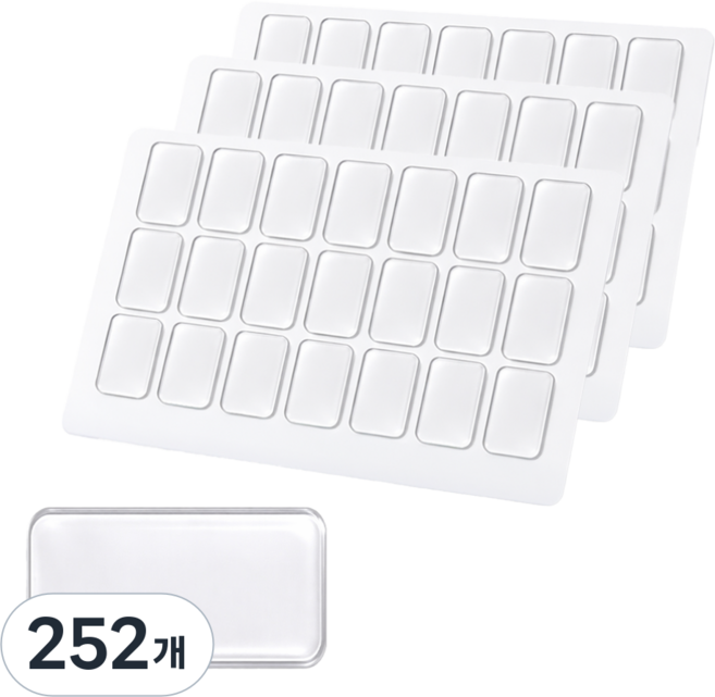투명 양면 접착 패드 피규어 고정 스티커 미끄럼방지 젤 패드 소품 고정 테이프 10x20mm, 252개