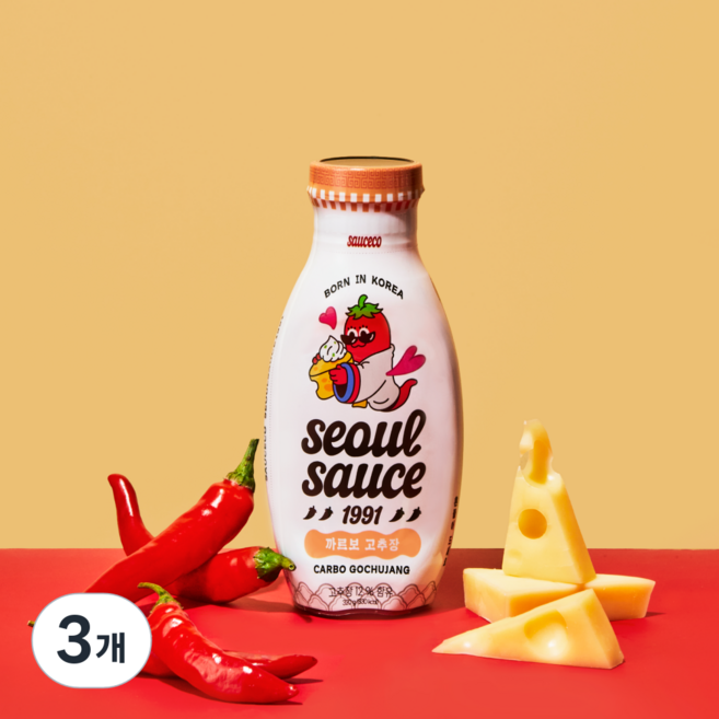 [서울소스 1991] 까르보 고추장 소스, 320g, 3개