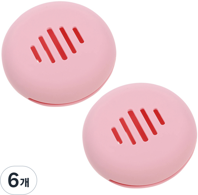 심플리프 휴대용 퍼프 보관함, 6개, 핑크