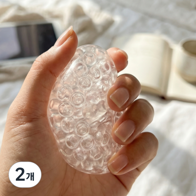 레인보우캣 진주 스트레스볼 주물럭 말랑이 스퀴시 볼, 2개, 투명