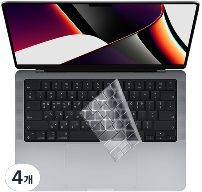 지모 맥북 프로 에어 네오 TPU 투명 키스킨, 클리어 - 맥북에어13(M1), 4개