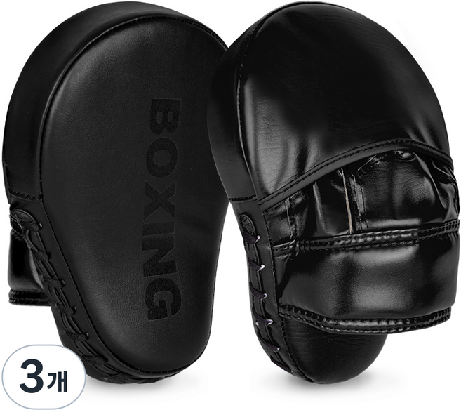 GINGPAI 깅파이 복싱 손 미트 핸드패드 격투기 트레이닝 코치 손미트 BOXSB, 블랙, 3개