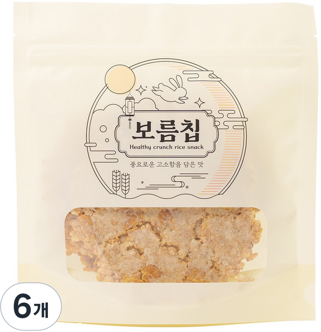 꼬소당 보름칩 현미 병아리콩 누룽지칩, 6개, 100g