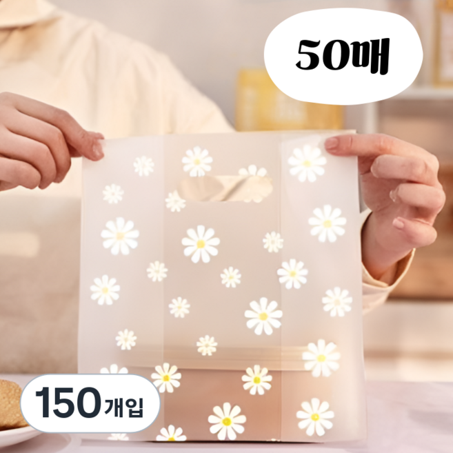 데이더봄 데이지 선물용 비닐 쇼핑백, 소형, 150개입