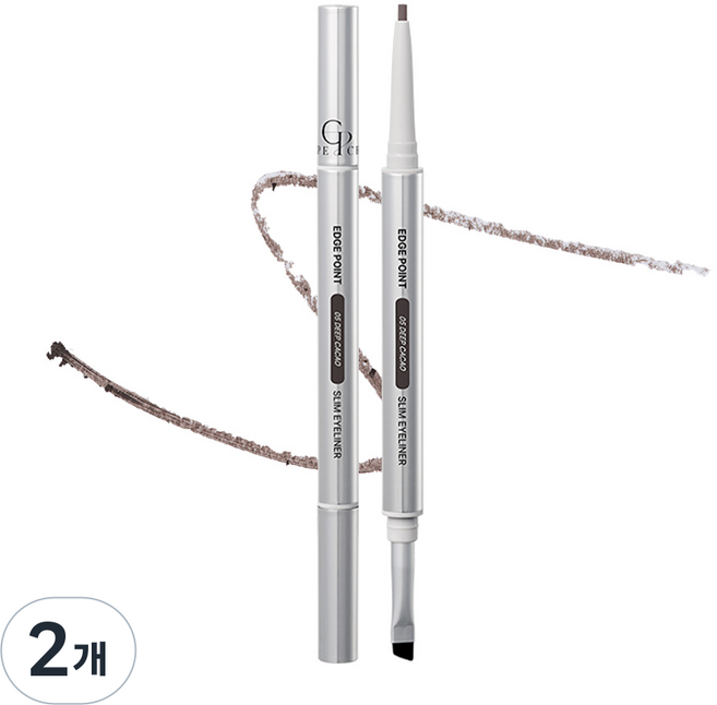 [듀얼브러쉬] 치페 엣지 포인트 슬림 아이라이너 스머지 프루프, 2개, 05 딥카카오