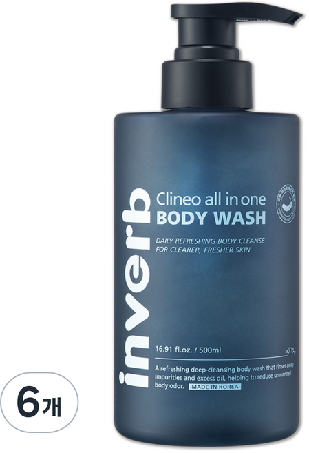 [인버브 본사] 인버브 클리네오 올인원 바디워시, 6개, 500ml