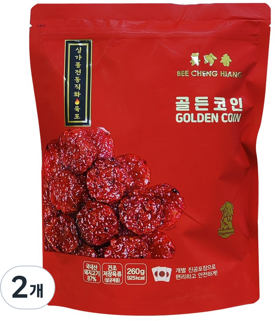 비첸향 골드코인 육포, 260g, 2개