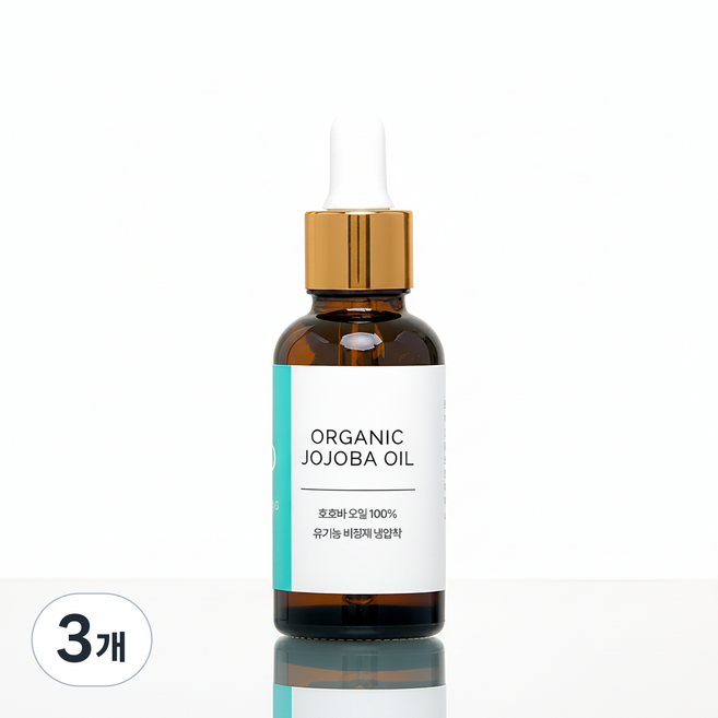 랑팡 유기농 호호바오일 100% 비정제 냉압착 1+1+1, 3개, 30ml