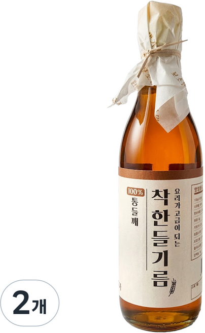 꼬소명가 착한 들기름 전통압착방식, 2개, 350ml