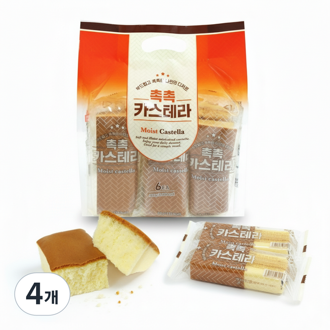 촉촉 카스테라(50gx6개), 4개, 300g
