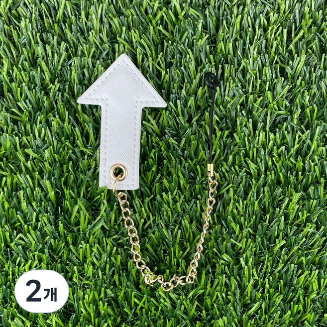 윈스튜디오 골프티걸이 가죽 마그넷, 2개, 화이트(골드)-무지