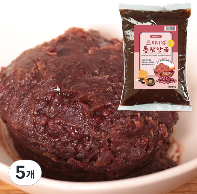 적당한 단맛 건강한 통팥앙금, 5개, 1kg