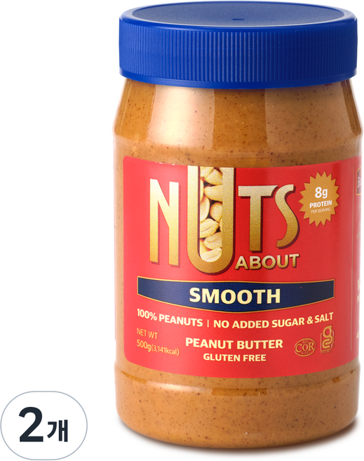 넛츠어바웃 100퍼센트 땅콩버터 스무스, 2개, 500g