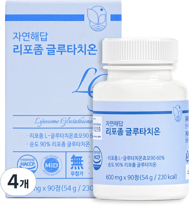 자연해답 리포좀 글루타치온, 90정, 4개