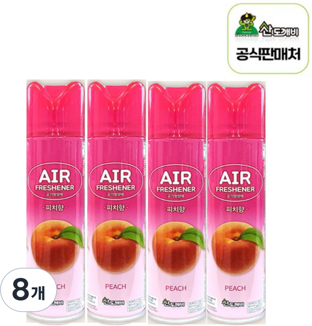 산도깨비 공기청향제 new 피치향 방향제, 300ml, 300g, 8개