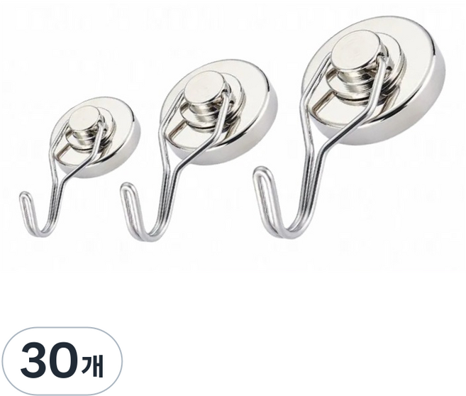 마니코 초강력 네오디움 고리자석 360도 회전형 후크 36mm, 30개