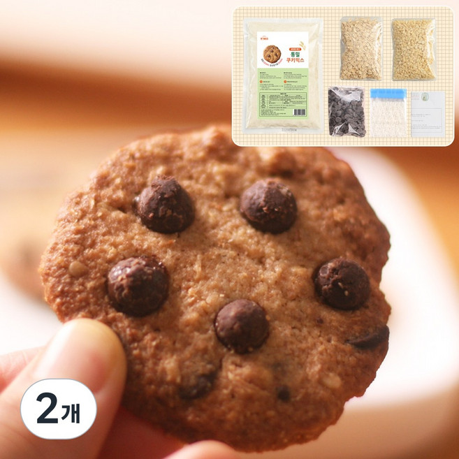 감탄이 절로~ 달지 않은 통밀 오트 초코칩 쿠키 만들기 Kit, 2개, 330g, 330g