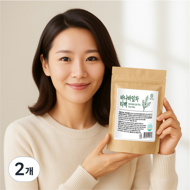 세모건담 바나바잎 차 티백 카페인없는, 2개, 50개입, 1.2g