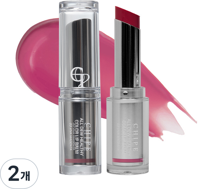 치페 올 듀 헬시 컬러 립 밤, 03호 비바 마젠타, 2개