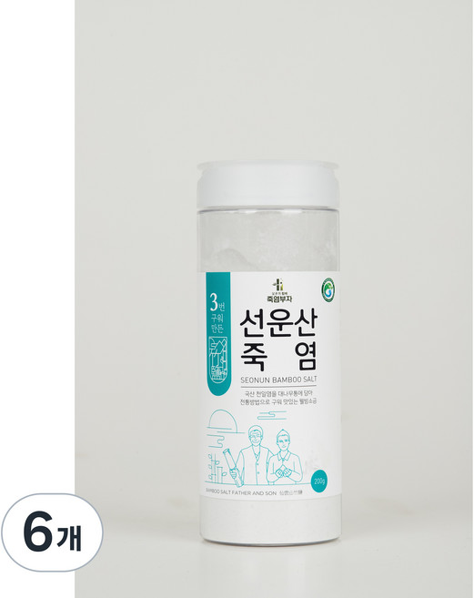 죽염부자 3번 구워만든 선운산죽염, 200g, 6개