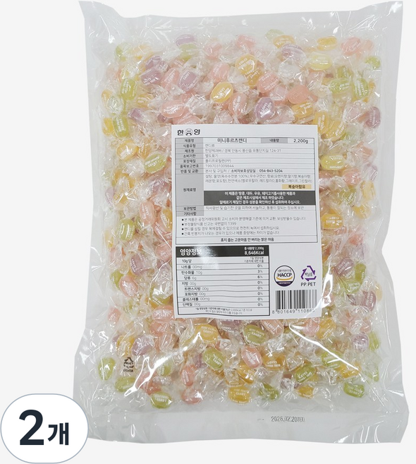 미니후르츠 캔디, 2.2kg, 2개