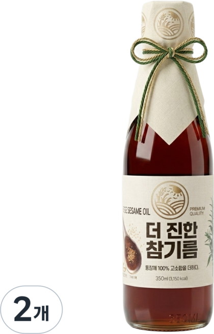 [들녘] 전통압착 더 진한 통참깨100% 참기름, 2개, 350ml