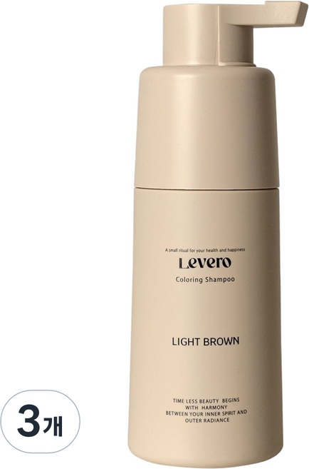 르베로 맥주효모 새치커버 염색 샴푸 라이트브라운, 3개, 300ml