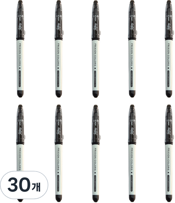 PILOT 파일로트 열펜 아이롱펜 열사인펜 열에 지워지는 펜 아이론펜 프릭션컬러즈 (사인펜타입) 8컬러 1박스, 블랙, 30개