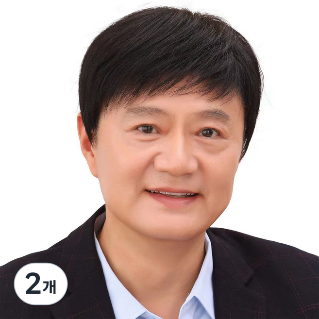 율럽 깔끔한 중년 남성가발, 2개, 블랙