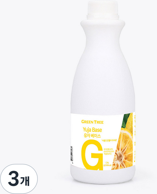 그린트리 유자 에이드 베이스, 3개, 1.2kg