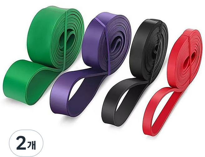 나투비 라텍스 턱걸이 운동 풀업 밴드, 2개, 퍼플