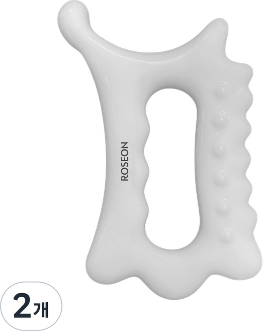 로즈온 디톡 바디 페이스 뿔 괄사, 화이트, 2개