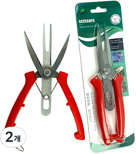 적과가위 사과 포도 알솎기 과수원 과일 적화 원예, 2개