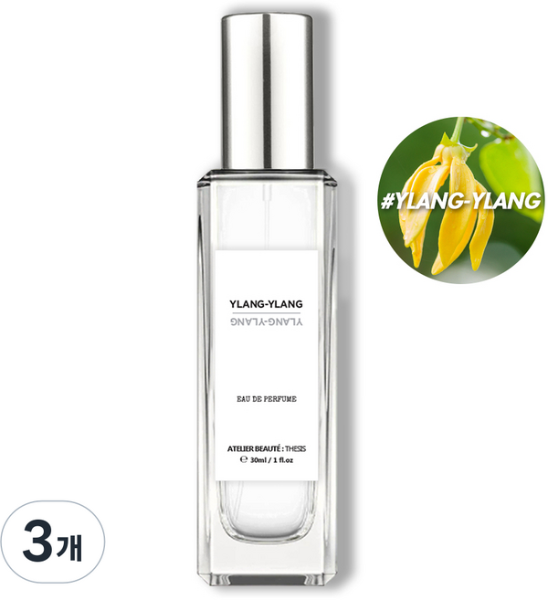 떼시스 일랑일랑 달콤한 트로피컬 플로럴 꽃향 니치 향수오드퍼퓸, 3개, 30ml