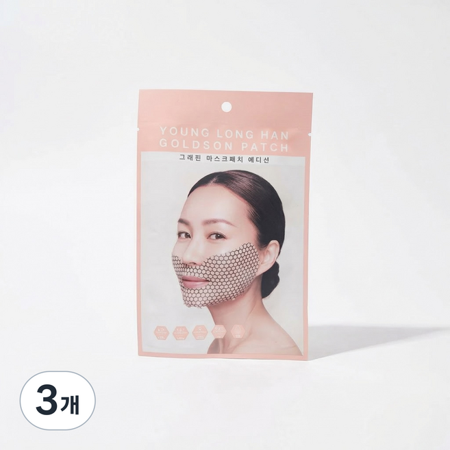 영롱한 골드손 패치 그래핀 워터리스 수면팩 리프팅 탄력 V라인 마스크팩, 3개, 1개입