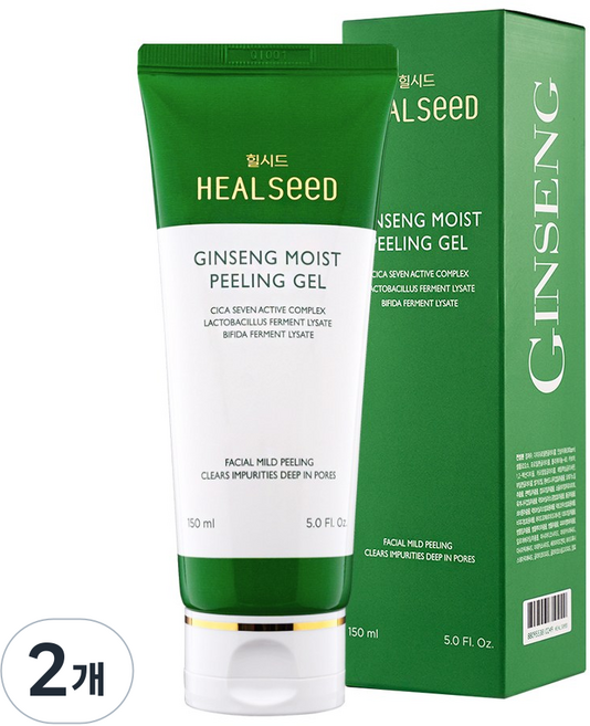 (진정 보습) 힐시드 진생 모이스트 필링젤 저자극 얼굴각질제거, 2개, 150ml